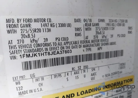 2018 Ford Expedition Max Xlt from USA, damaged, VIN 1FMJK1HT8JEA37803